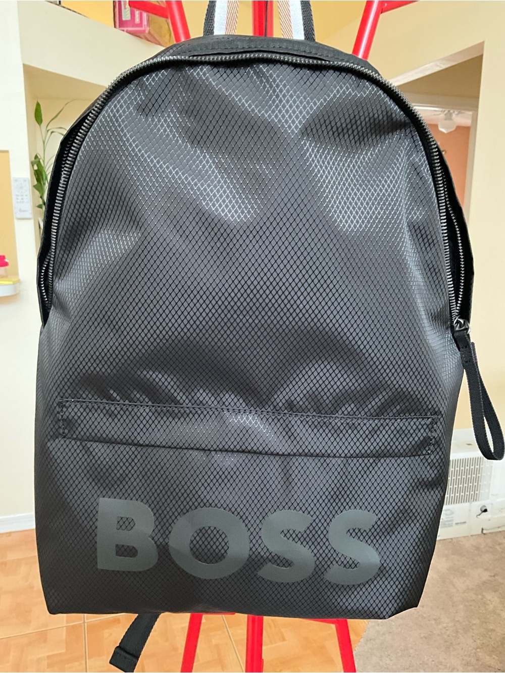 Boss Black Textured Logo Backpack